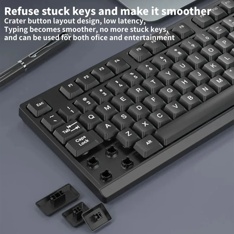 Keyboard and Mouse Set 2.4G Wireless 104 Keys Standard Keyboard Gaming Mouse Kit For Laptop Tablet PC Accessories