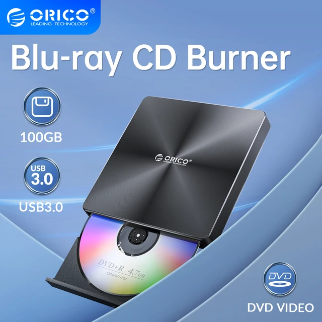 Gracia Papá Conclusión ORICO-reproductor de CD Blu-ray portátil, dispositivo grabador de CD,  lector de CD-ROM para PC, portátil, Windows, 4K, 100GB - AliExpress