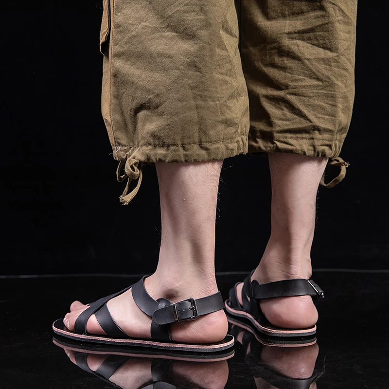Summer Men Fashion Rome Genuine Leather Sandals Belt Design  display picture 1