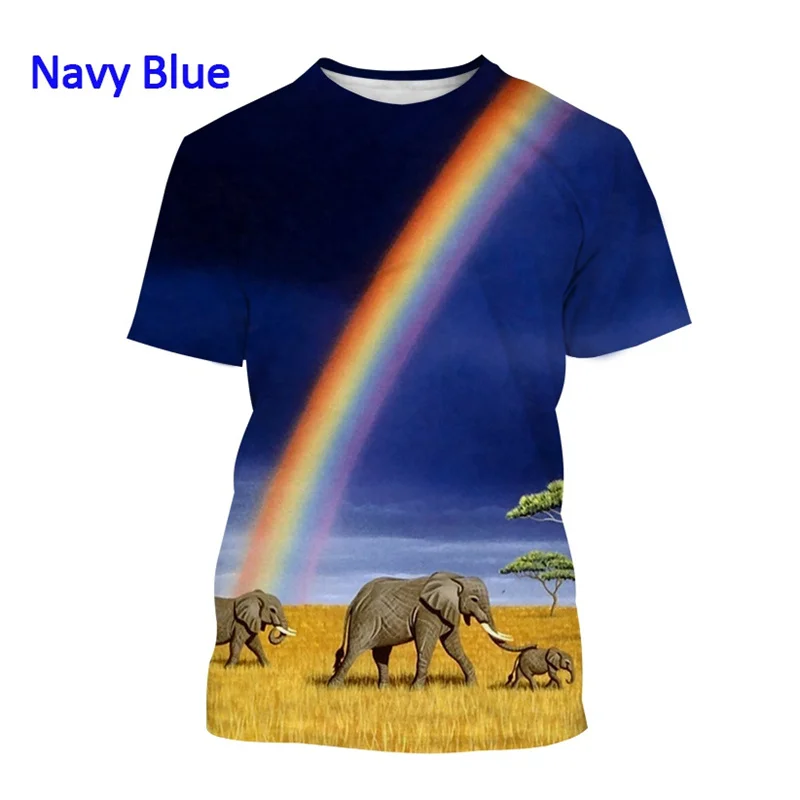 

3D Elephant Printing T Shirt Animal Graphic T-shirts For Men Kid Funny Streetwear Short Sleeves Summer Unisex Harajuku Clothing