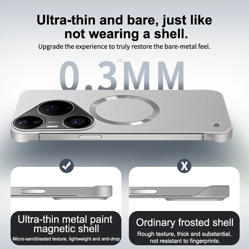 Sleek Metallic Magnetic Protective Case - Thin Design with Premium Paint Finish