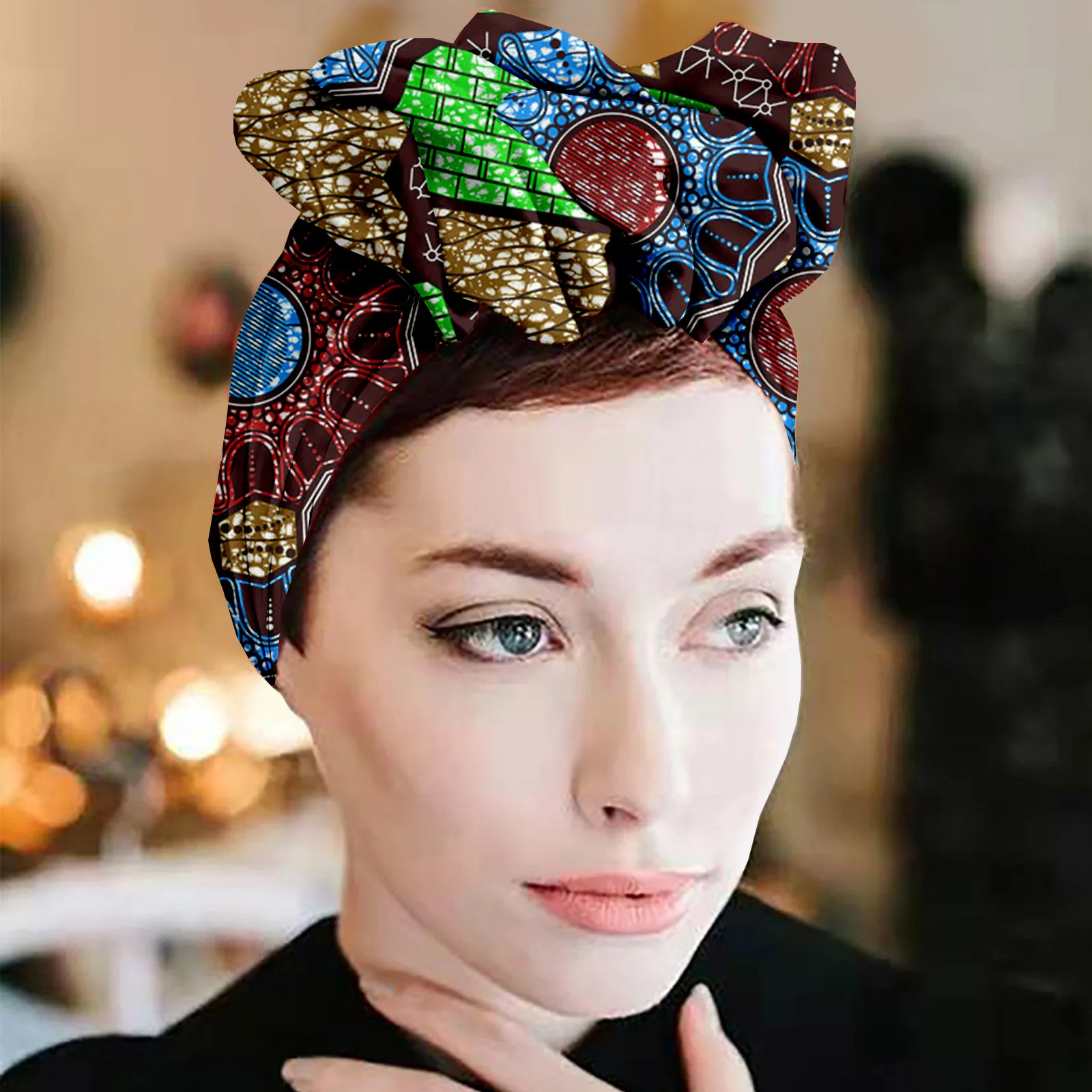 Afripride-African Women\'s Ankara Printed Headscarf, Floral Headscarf, 90cm * 110cm, A2228006
