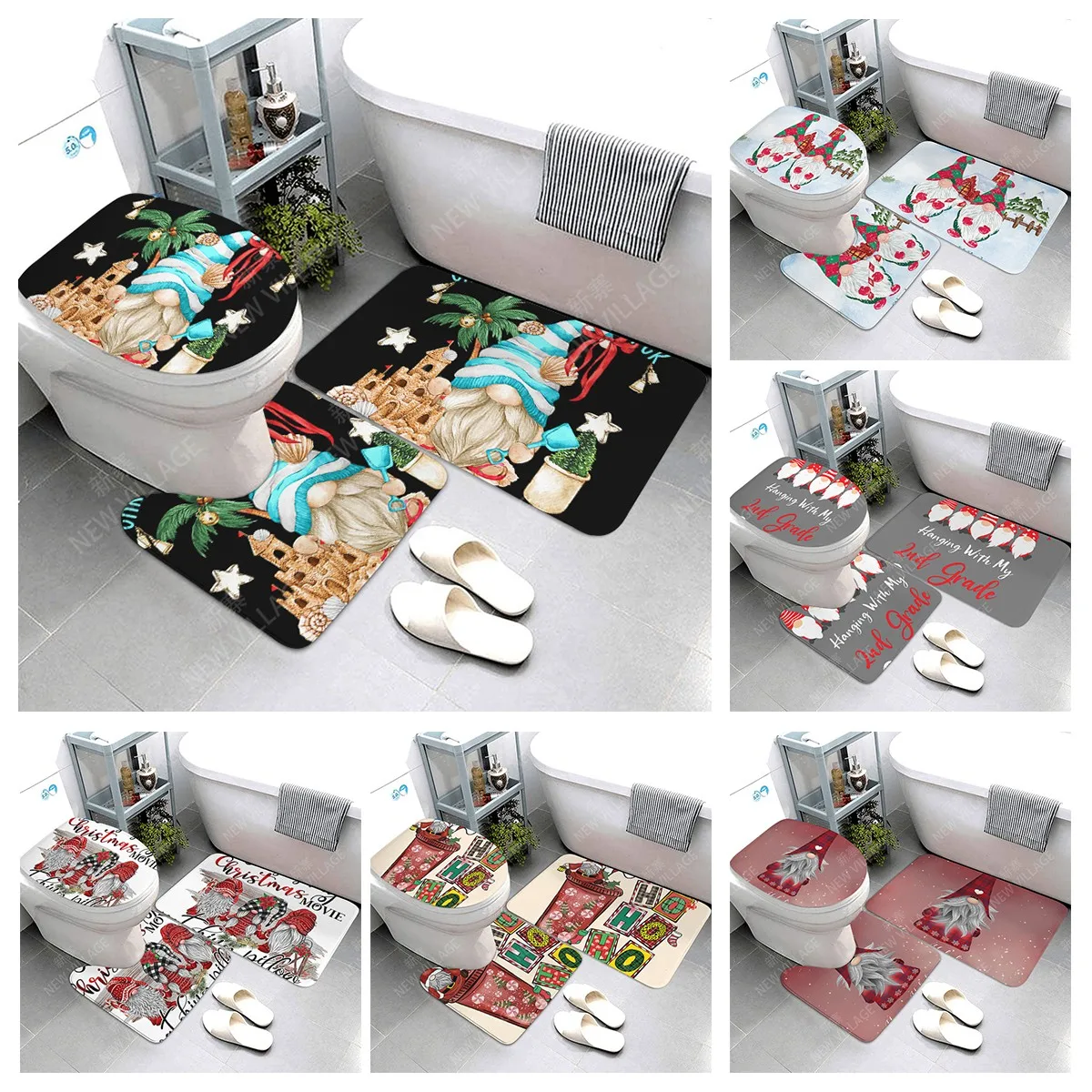 

Non slip shower mat bathroom carpet shower mathome decoration Christmas surrounding decoration water absorption bathtub carpet