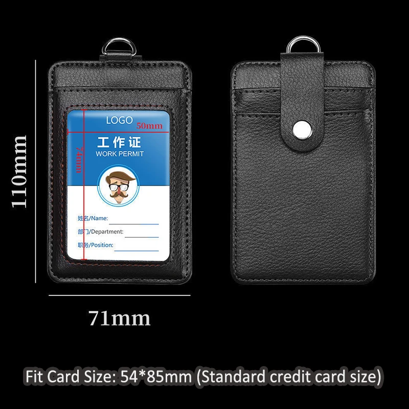 Real Leather Business Work Card Holder ID Badge Holders with Nylon Lanyard Id Name Tag Chest Cards Cases Retractable Reel Clips wallet card holder card holder credit card holder card wallet id card holder id card case business card holder