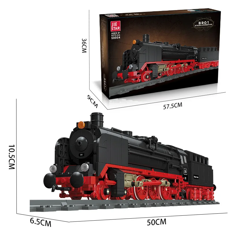 

JIESTAR 59004 Germany BR01 Steam Train Model European Retro Track Railway Series Small Particle Assembly Toys Blocks Boys Gift