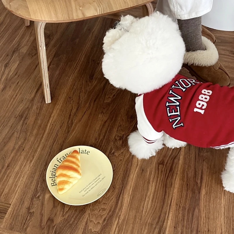 Puppy Sports Sweatshirt Letter Printed Dog Clothes Pet Baseball Clothes Teddy Winter Bichon Warm Two Legs