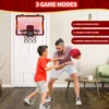 Remote Control Mini Basketball Hoop with Electronic Scoreboard 3 Modes, Foldable Basketball Hoop, Basketball Toys Gift for Kids 6