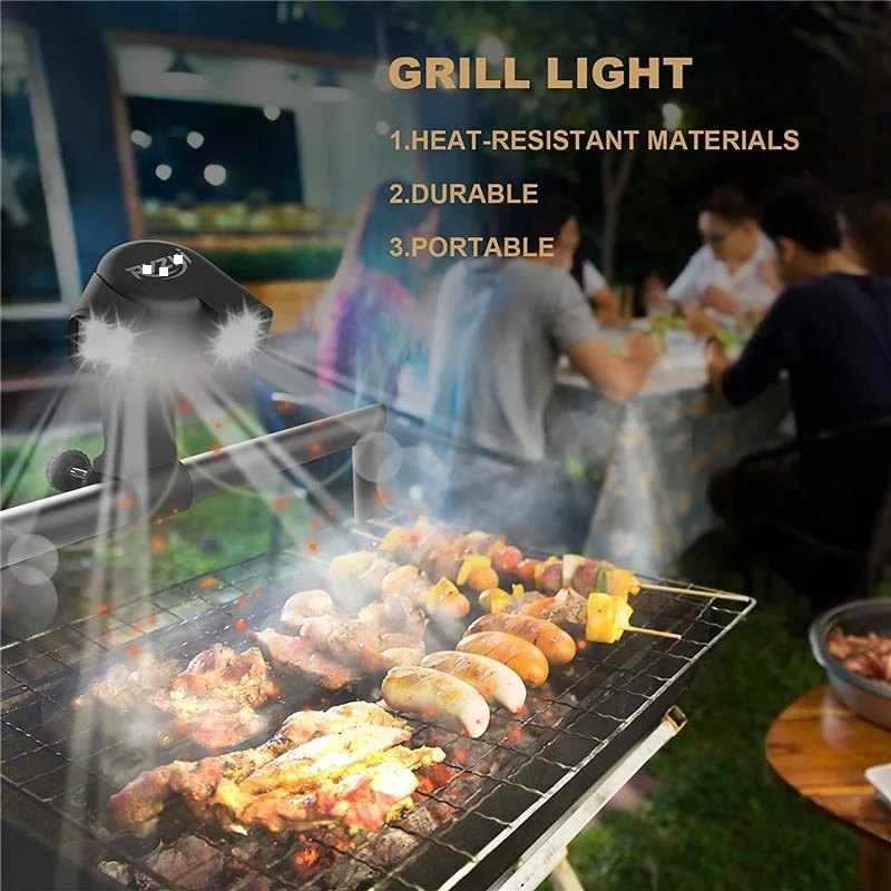 BBQ Light Heat Resistant Barbecue Grill Lights Smart Touch Switch LED Grills Accessories Kitchen Outdoor Garden