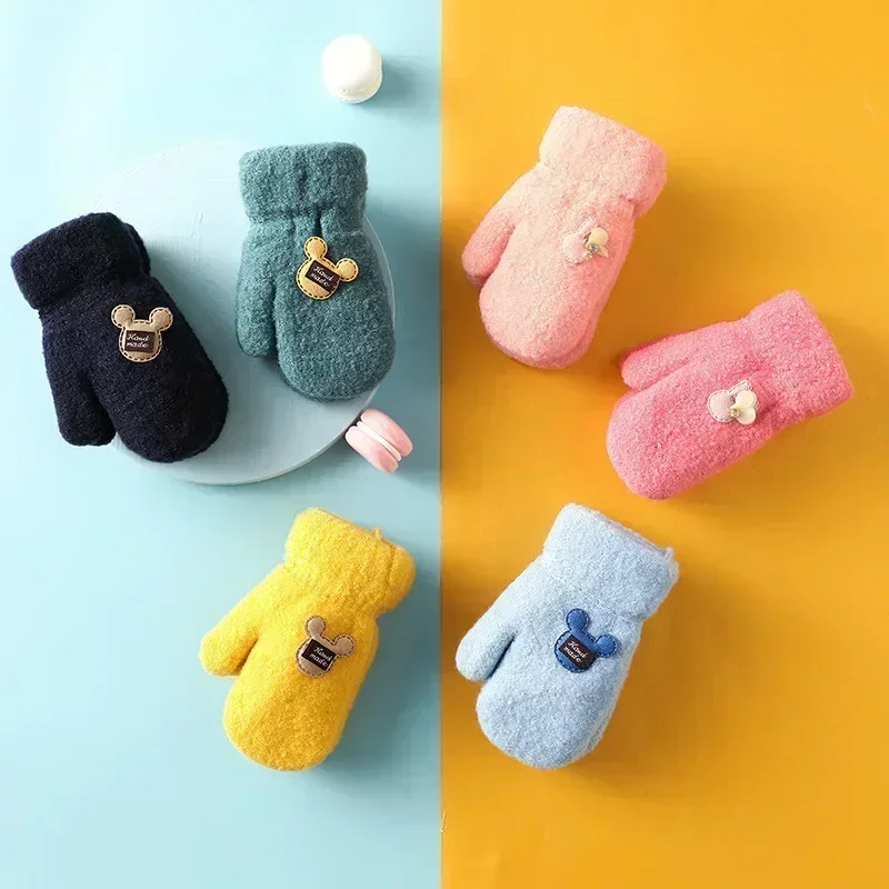 Mohair Plush Winter Gloves for Kids