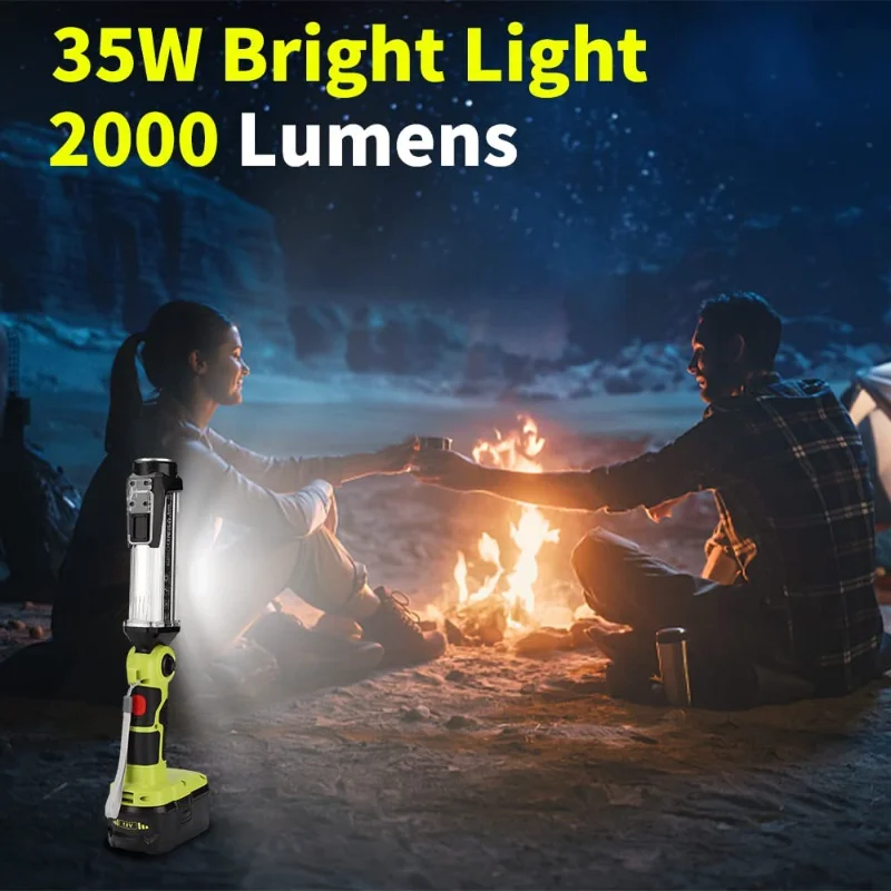 Luz de Trabalho sem Fio Led para Ryobi Lanterna Multifunções ao ar Livre Iluminação Ampla Bateria de Lítio 14.418v Mais Plus 2000lm - Image 5