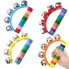 1Pc Christmas Sleigh Bells Jingle Bells Musical Bell Instrument Wooden Handle Bells Toys for Kids Christmas Gift for Boys Girls 1
