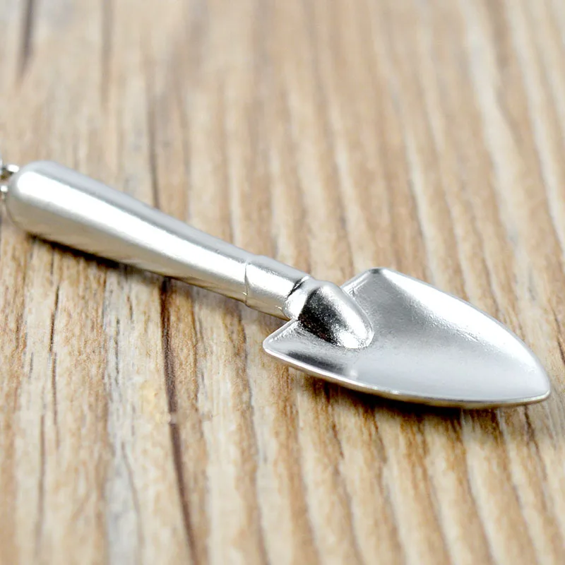 Shovel Keyring Creative Lovely Metal Pendant Tool Key Chain Silver 3