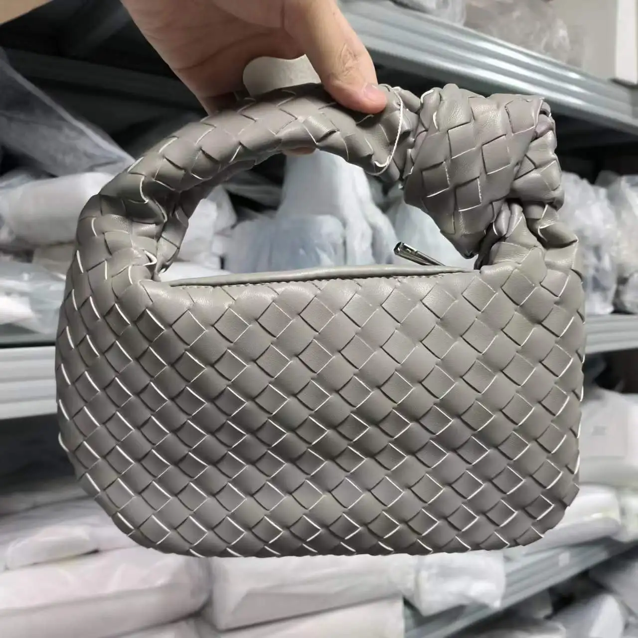 2022 Fashion Handmade Woven Bag Luxury Woven Leather Printed Shoulder Bag Lady Crossbody Hobo PU Knotted Handle Casual Handbag 