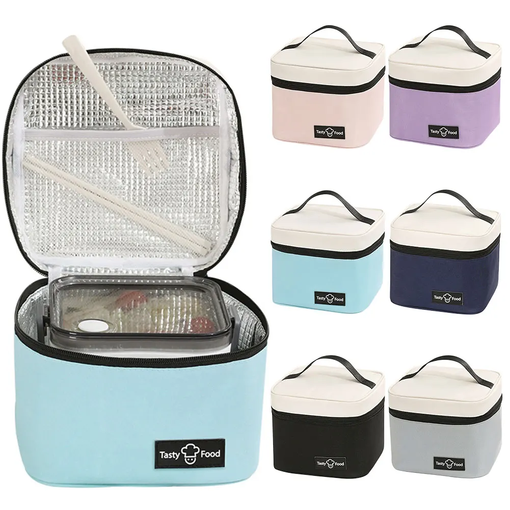 Portable Lunch Bag Waterproof Insulated Food Bento Box Leak-proof Cooler Lunchbox Cooler Handbag for Office Family School Picnic