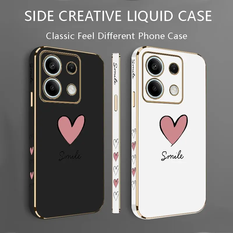 Luxurious Big Red Heart Plating Phone Case Cover