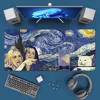 Funny Zoo Van Gogh The Starry Night Mousepad Office Large Mouse Mat Keyboard Mats Rubber PC Computer Game Big Anti-slip Mice Mat 2