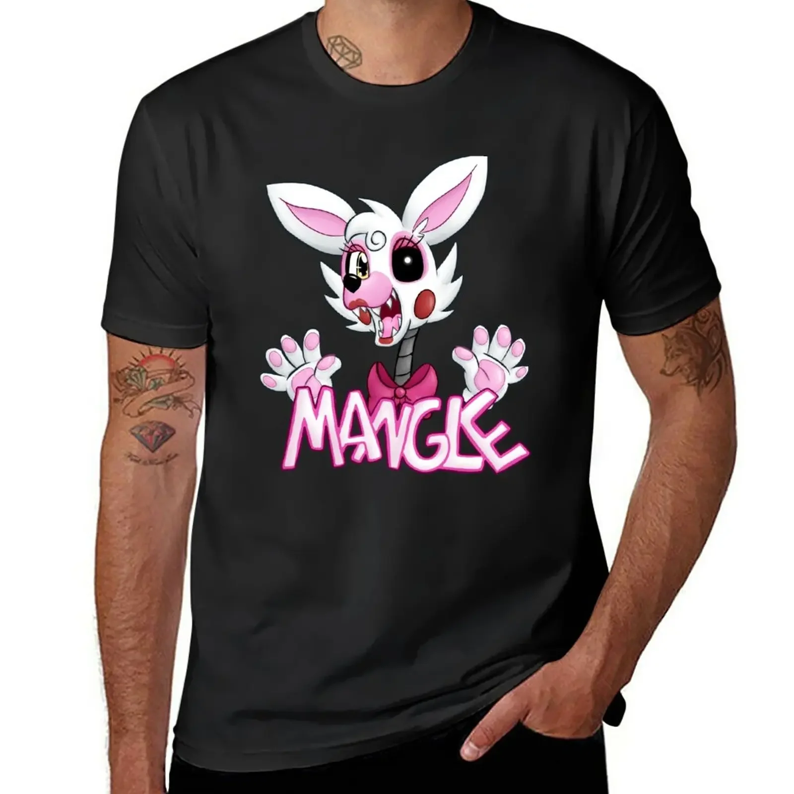 Fnaf- Mangle T-Shirt Anime Plain T-Shirt Uomo