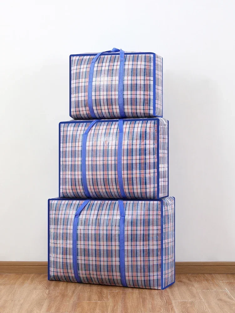 Storage bag 1PC foldable moving bag Large capacity woven bag snakeskin Waterproof portable mobile