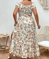 Plus Size Women 1XL-5XL  Suitable for Outdoor Flower Casual Long Party Dress Women Fashion Print Loose Summer Dress - Image 6