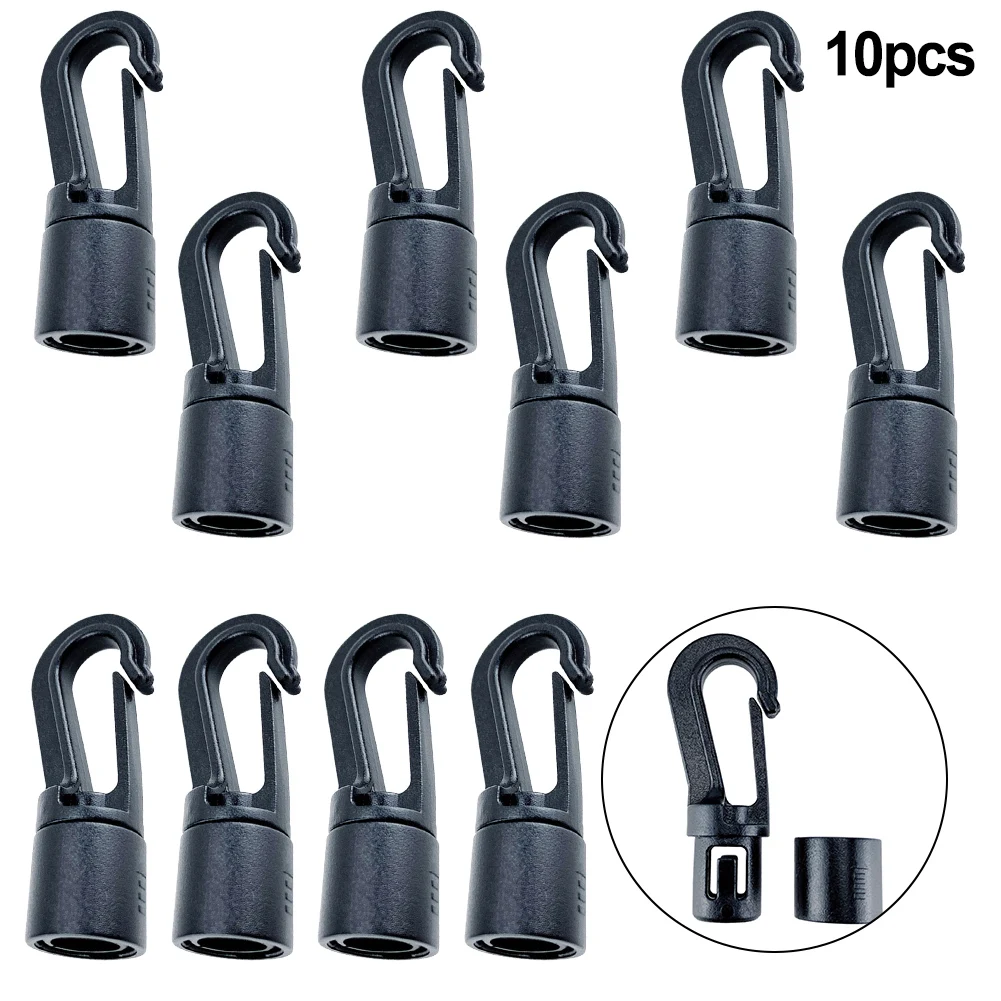 

Part Hooks 10x Buckle Bungee Cords Clip Elastic Cord Ends One-piece Hook Pressure-free Attachment Quick Connect