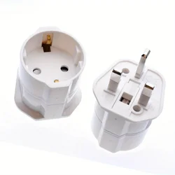 Universal 13A 250V Copper EU to UK Power Plug Adapter - UK Plug (White)