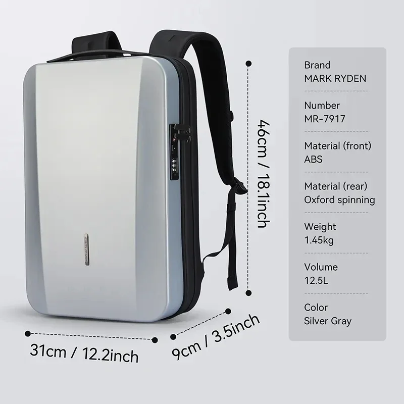 Waterproof Laptop Backpack with Password Lock for Travel and Cycling