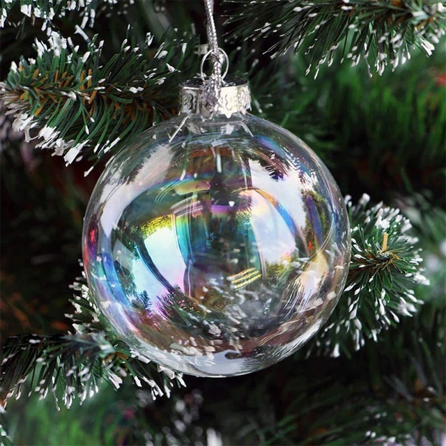 20 Pack Clear Fillable Ornaments, 2 Inch DIY Plastic Christmas Decorations  Tree Balls Baubles Craft, Transparent DIY Fillable Acrylic Crafts Ball Kit