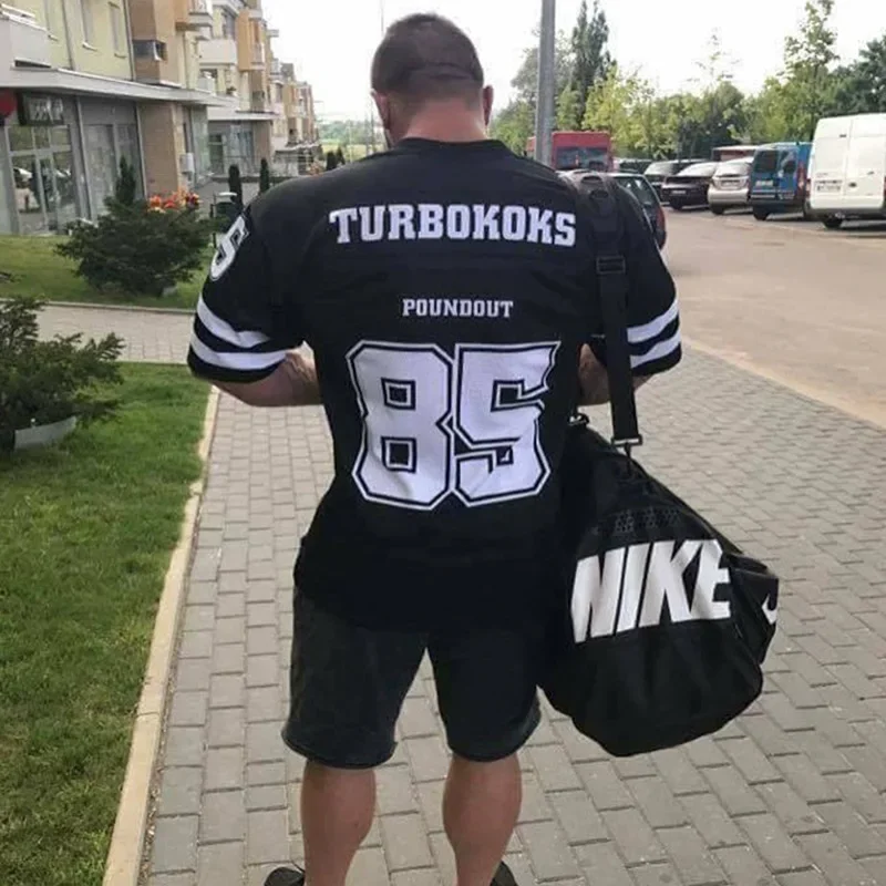 Men's Short Sleeved T-Shirt Bebak In The Gym Grey UAB Arnold Vintage Style NEW E - Foto 2