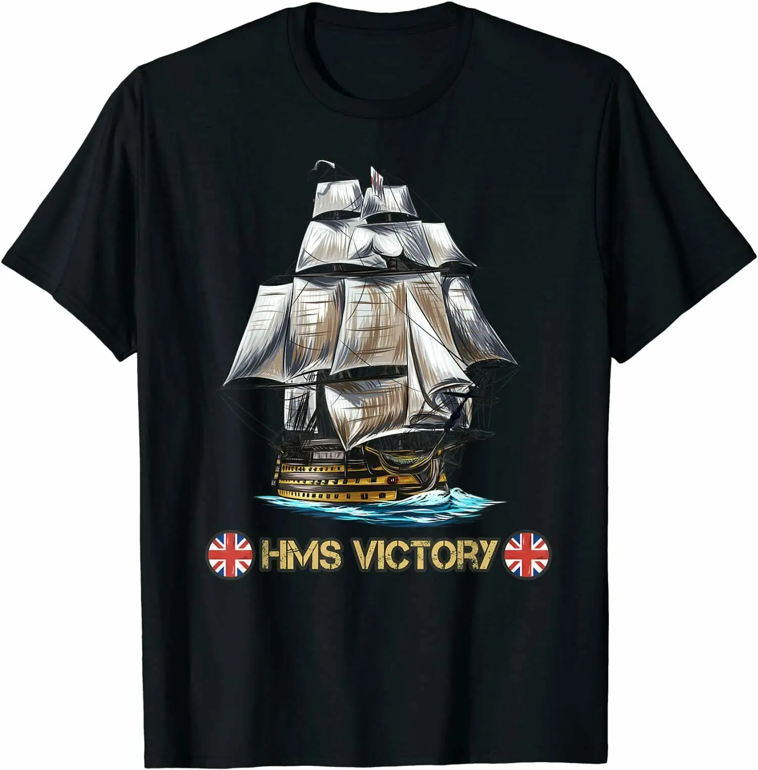 Gran Bretagna Royal Naval Ship Of The Line Hms Victory T-Shirt Top Traspirante, T-Shirt Casual Da Uomo Allentata S-3Xl