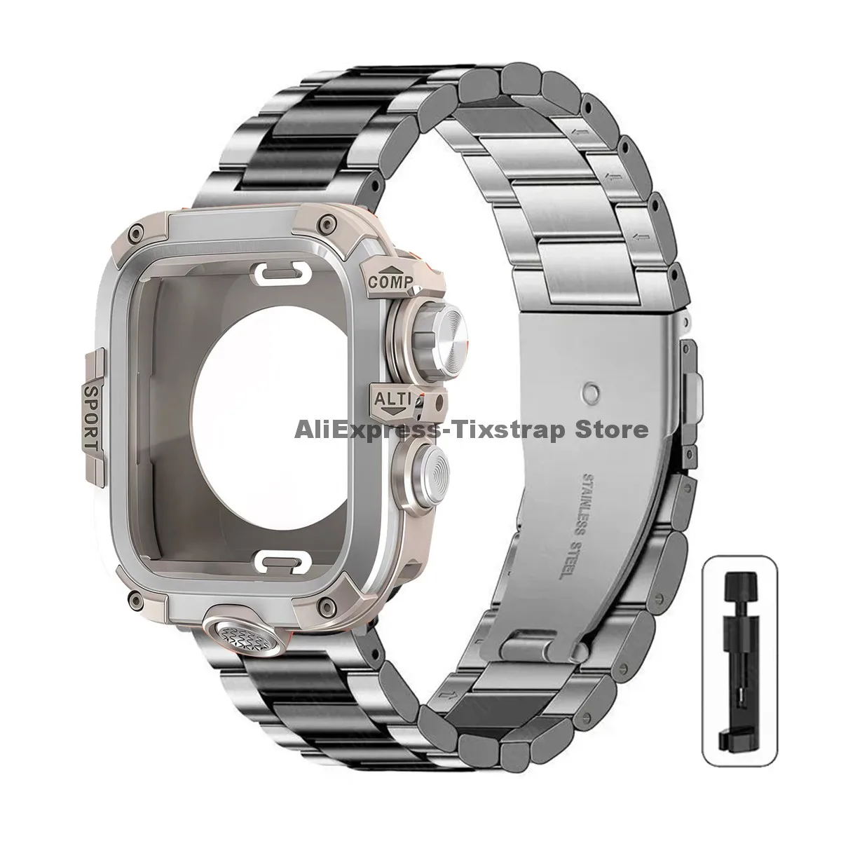 Premium Metal Strap and Protective Case
