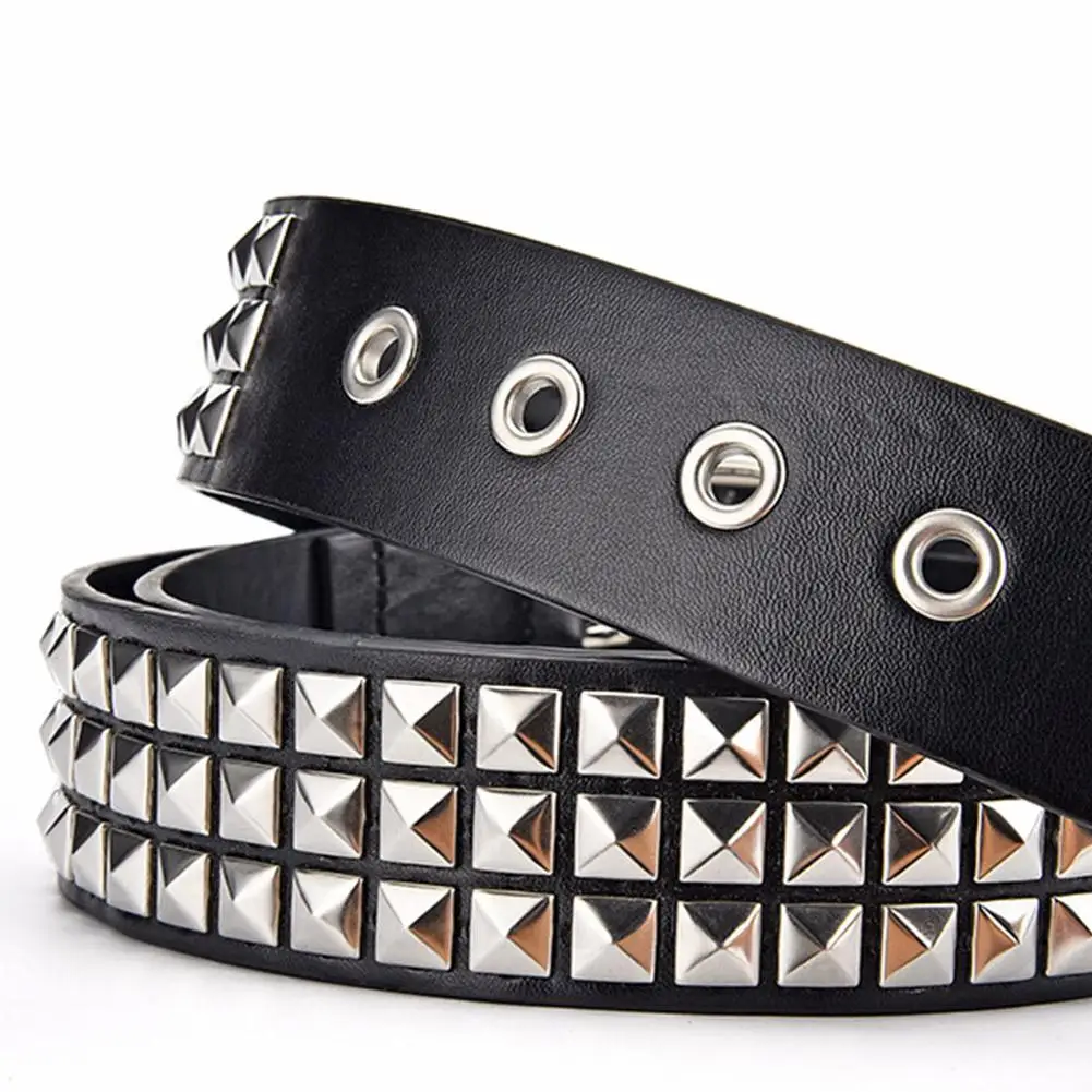 Taillengürtel Rock and Roll Schnalle für Cowboy Cowgirl Nietengürtel, Y2K Gürtel Gothic Gürtel Punk Rock mit Nietengürtel Damen Herren – Detail 6