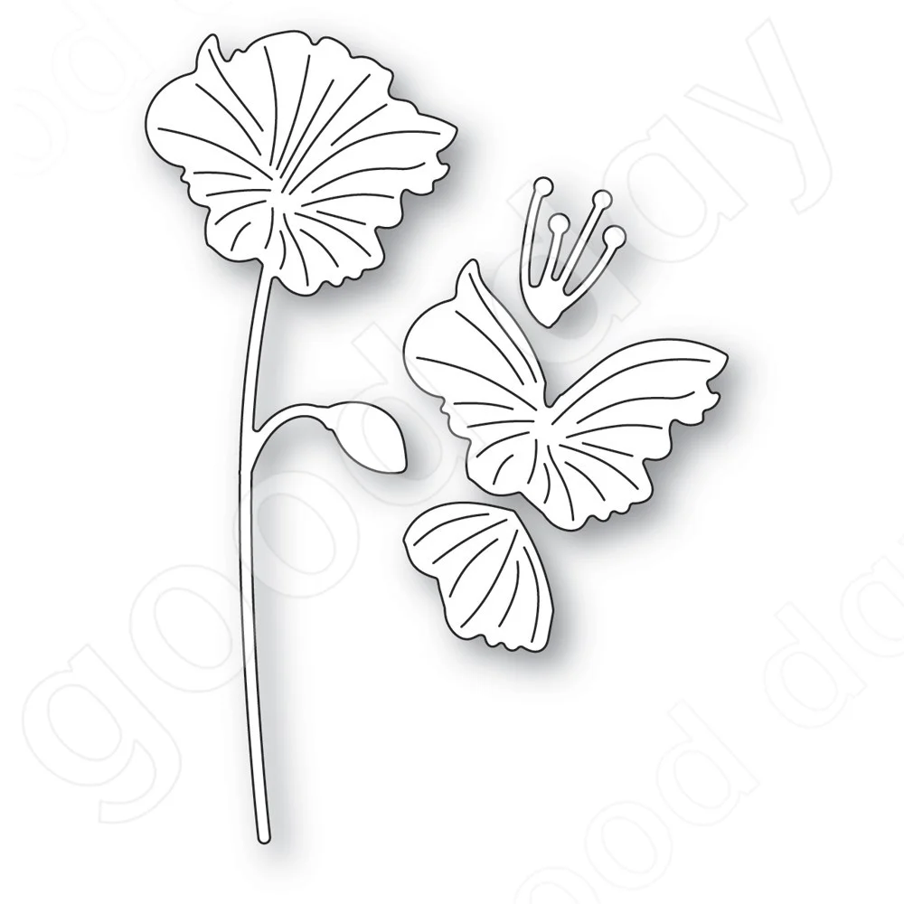 

2022 Arrival New Sweet Poppy Stem Metal Cutting Dies Scrapbook Used for Diary Decoration Template Diy Greeting Card Handmade