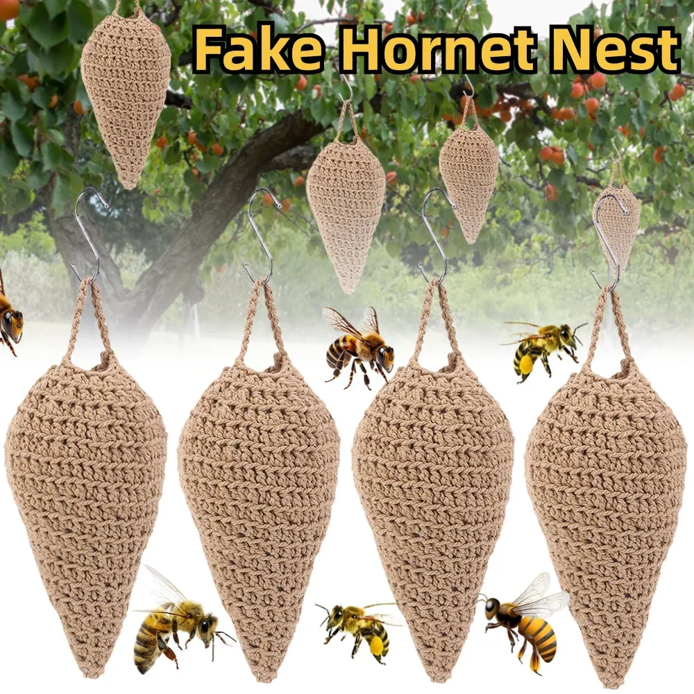 Crochet Wasp Nest Decoy Fake Hornet Nest Faux Hornets Repellent Hanging Wasp Decoy Housewarming Gift