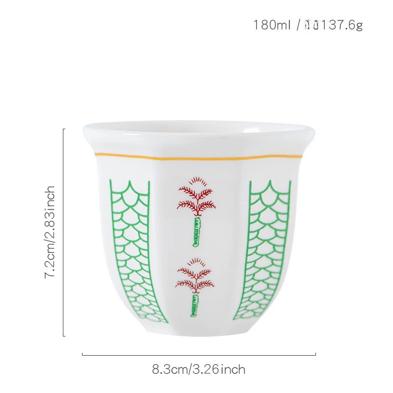 180 مللي/250 مللي أكواب اسبريسو الفن زهرة نمط فنجا...