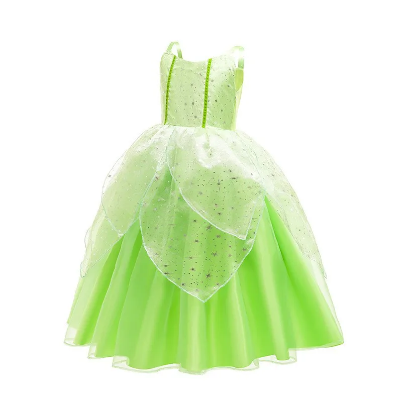 Tinkerbell-Kostüm für Mädchen, Karnevalskostüm für Kinder, grünes Tinkerbell-Kostüm, Feenprinzessin, Cosplay, Geburtstagsfeier – Detail 12