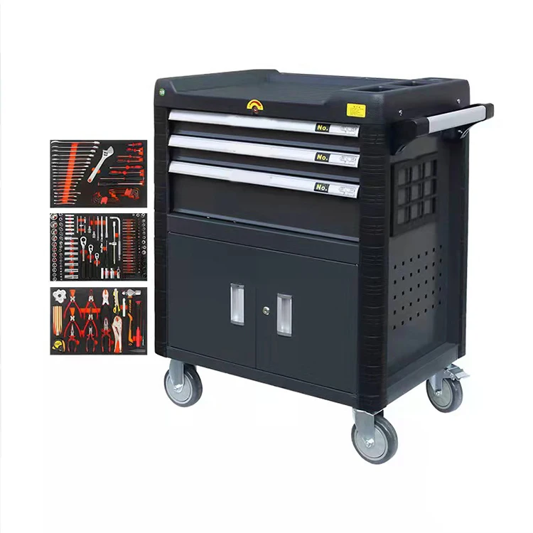 

Heavy Duty Tool 202 Pcs Tool Set in 3 Drawers Roller Cabinet