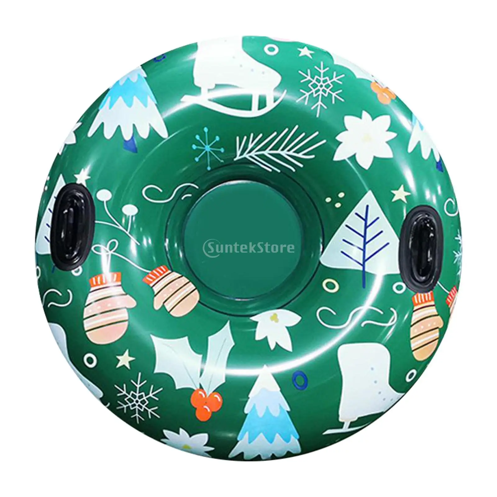 Inflatable Snow Tube Snow Sled Handles Sledge Circle Tire Tube Thickened Winter Sports Inflatable Skiing Circle Rings