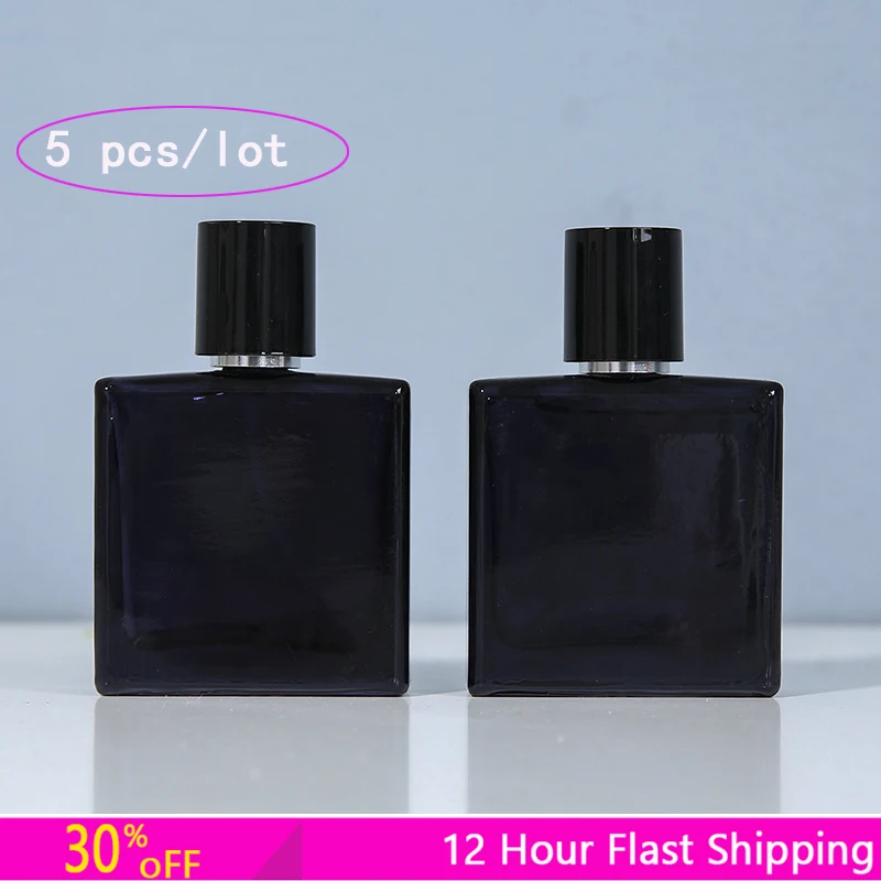 

30ML 50ML portable travel ink blue high-end spray bottle glass perfume bottle empty bottle 5pcs /lot