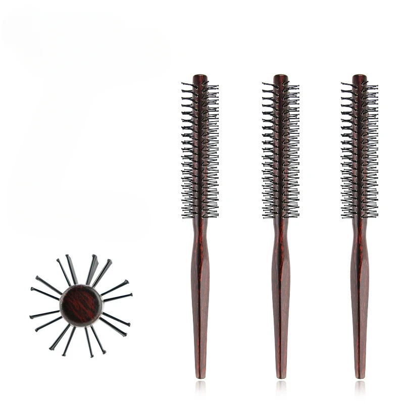 New Round Hair Brush Round Styling Hair Brush Blow Dryer & Curling Roll Hairbrush with Natural Wooden Handle for Women and Men