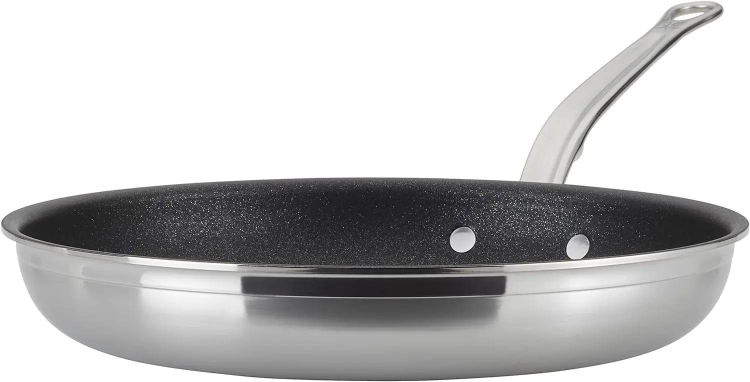 

Hestan - ProBond Collection - TITUM 100% Triple Bonded Nonstick Stainless Steel Frying Pan, Induction Cooktop Compatible,