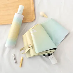 Fully automatic ice cream gradient folding sun umbrella for women with rain, sun,