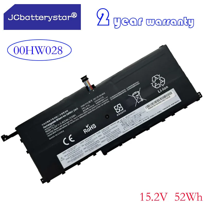 

JC new 00HW029 00HW028 01AV439 15.2V 52WH Laptop Battery For Lenovo ThinkPad X1 Carbon Gen 4 (2016) X1 Yoga 1st(2016) SB10F46467