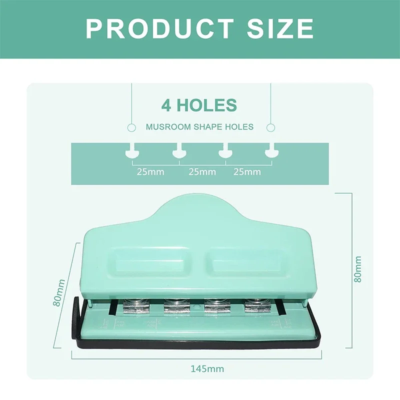 4 Holes Adjustable Mushroom Hole Punch for Disc Bound Notebook Planner Paper Cutter A4 A5 A6 Notebook Scrapbooking Tool