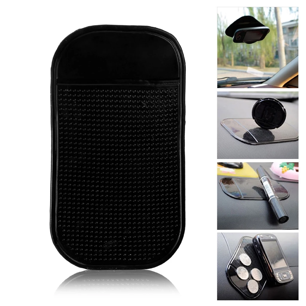 Lot De 4 Tapis Antidérapants Pour Voiture – 12x19 Cm, Silicone, Pour Tableau De Bord Ou Console