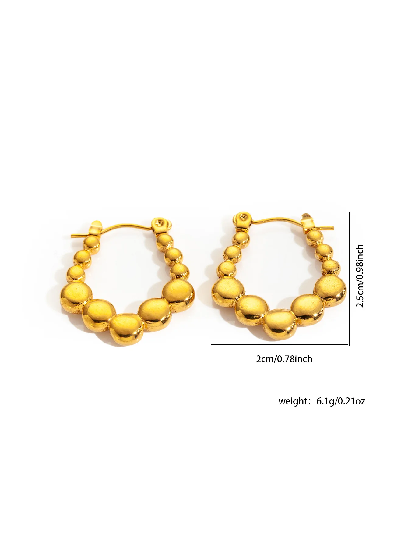 Irregular Exaggerate Earrings for Women Stainless Steel Gold Color Vintage Simple Earring Wedding Jewelry Gift 6
