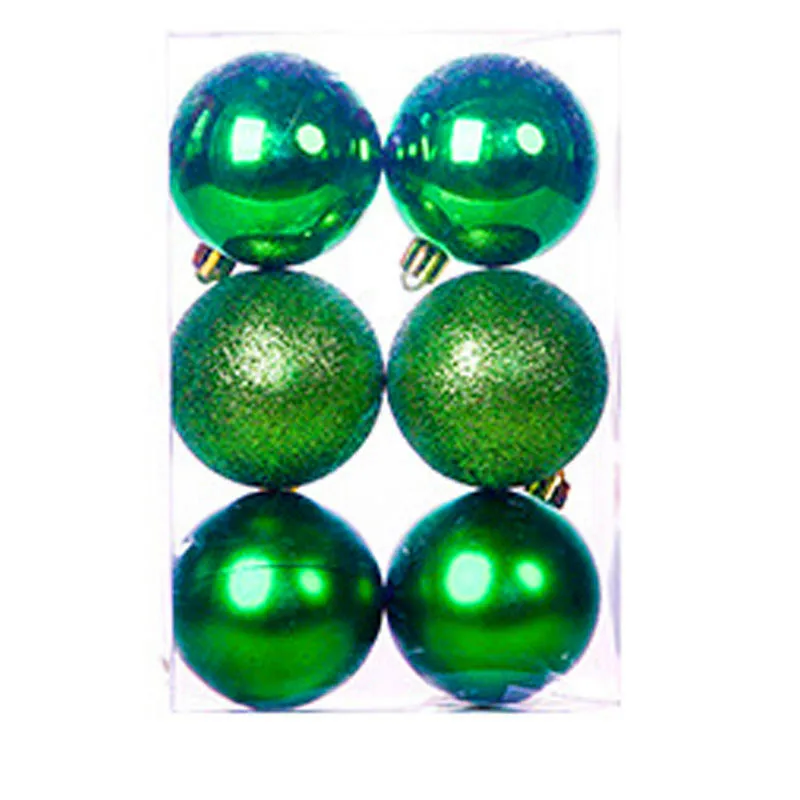 thumbnail image 1 of 6 piezas/caja de bolas de Navidad para árbol de Navidad, 4/6/8 cm, bolas de Navidad multicolor, adornos para jardín, fiestas, hogar, decoraciones de Año Nuevo 2025, 1 of 4