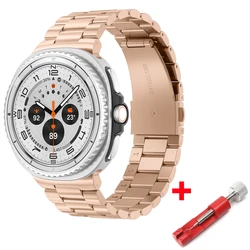 Luxury Stainless Steel Metal Bracelet for Smartwatch - Premium Band Strap 40mm 44mm 46mm (Rose gold - adjuster)