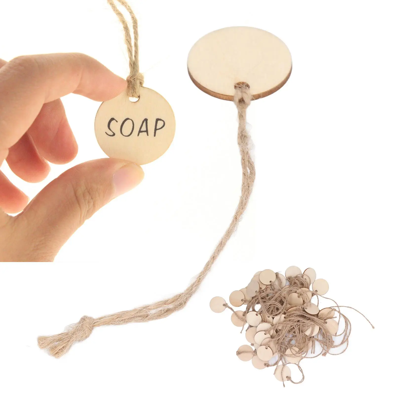 Wine Bottle Tags DIY Crafts Glossy Burr Free Poplar Wood Round for baby Shower Gift Tags