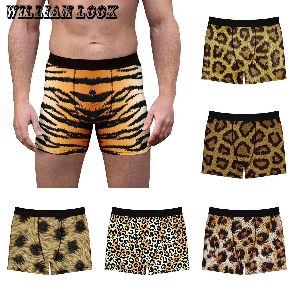 Sexy Leopard Print Unisex Underwear Elastic Boxer Shorts For Men Underpants Fashion Women Underwear Lingerie Boxers Briefs [fila]women active square boxer briefs