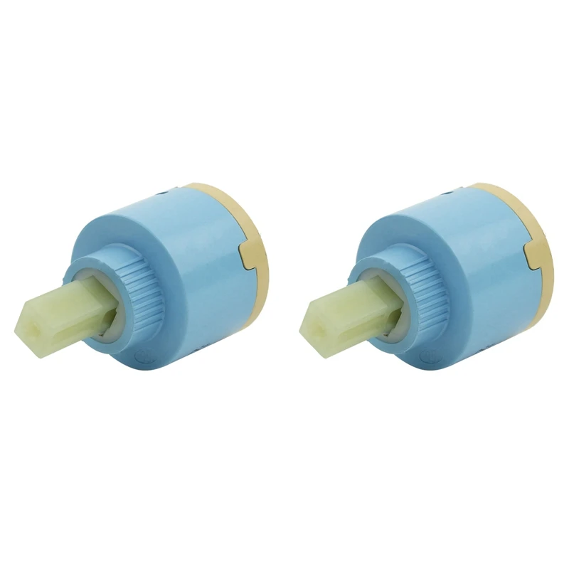 

2Pcs 40 Mm Ceramic Cartridge For Single Lever Faucets Bath/ Kitchen Light Blue